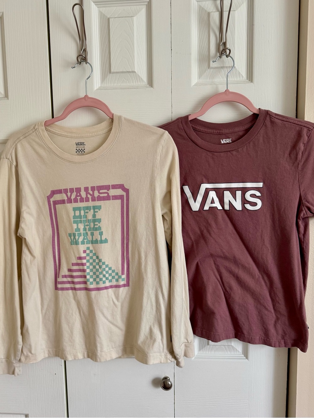 Vintage Vans Tees Lot of 2 - Off White and Mauve Size M